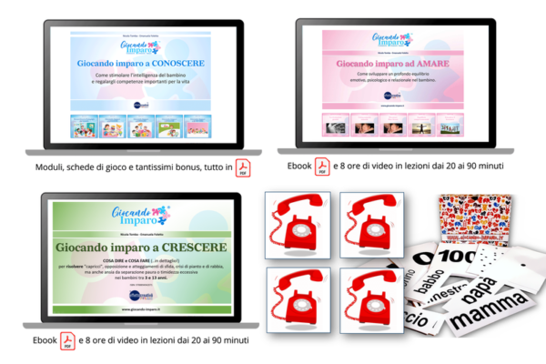 TUTTO GIOCANDO IMPARO PLUS <br>TUTTI I CORSI <br>4 Sess. Telefoniche <br>Schede di Lavoro<br>ISBN: 9788894942200